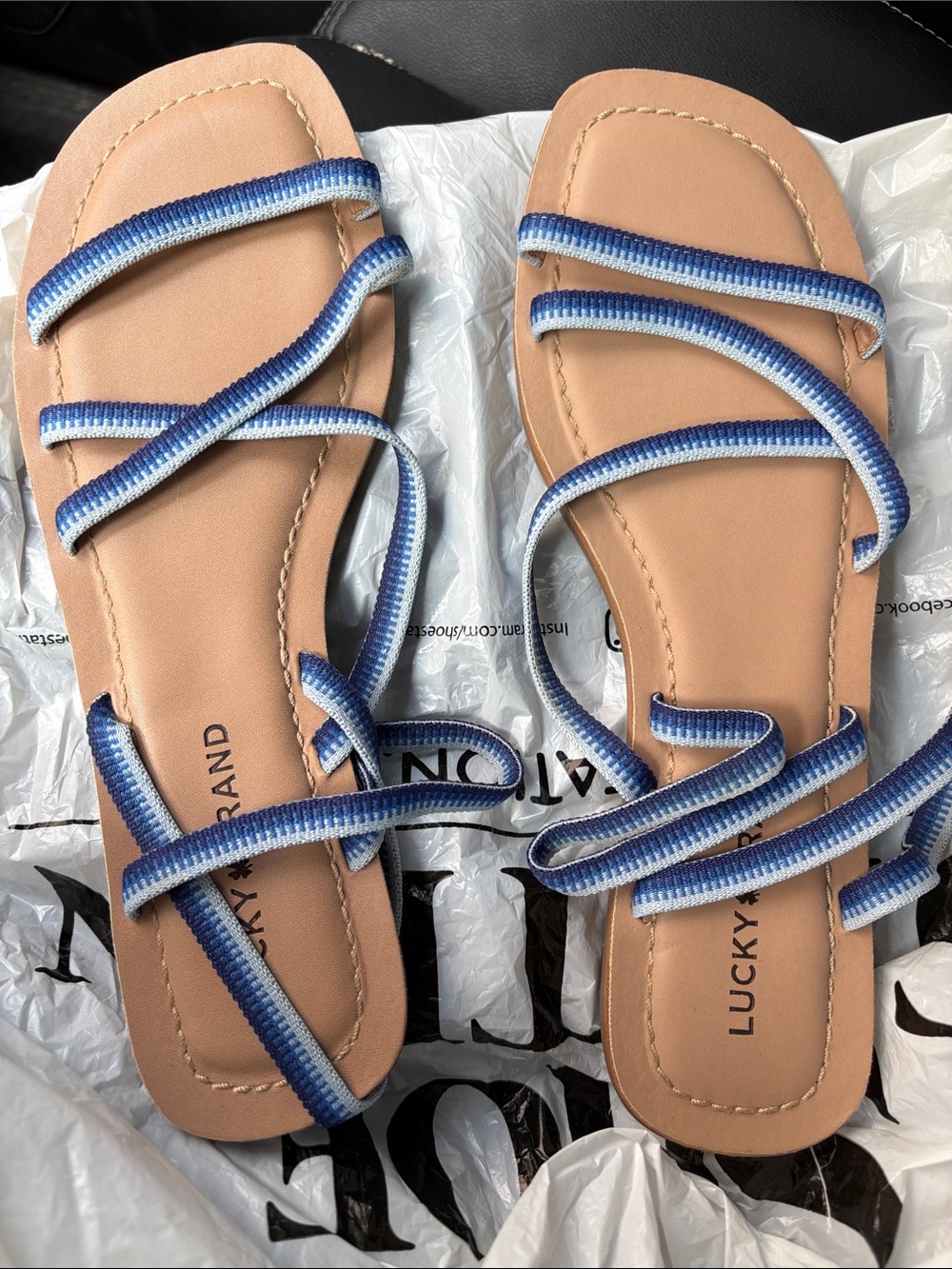 Lucky Brand Blue Ombre Strappy Flat Sandals